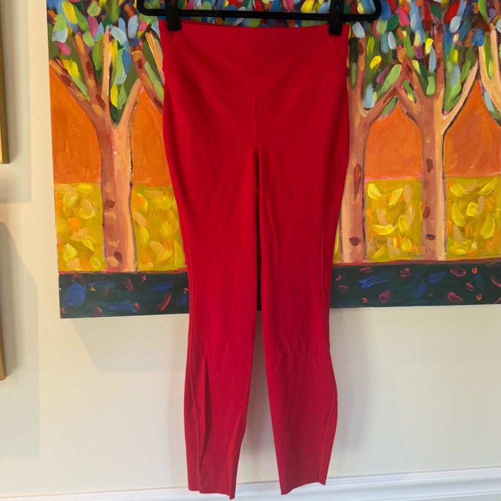 Lululemon Red Leggings Streamlined Athletic Design Size 8